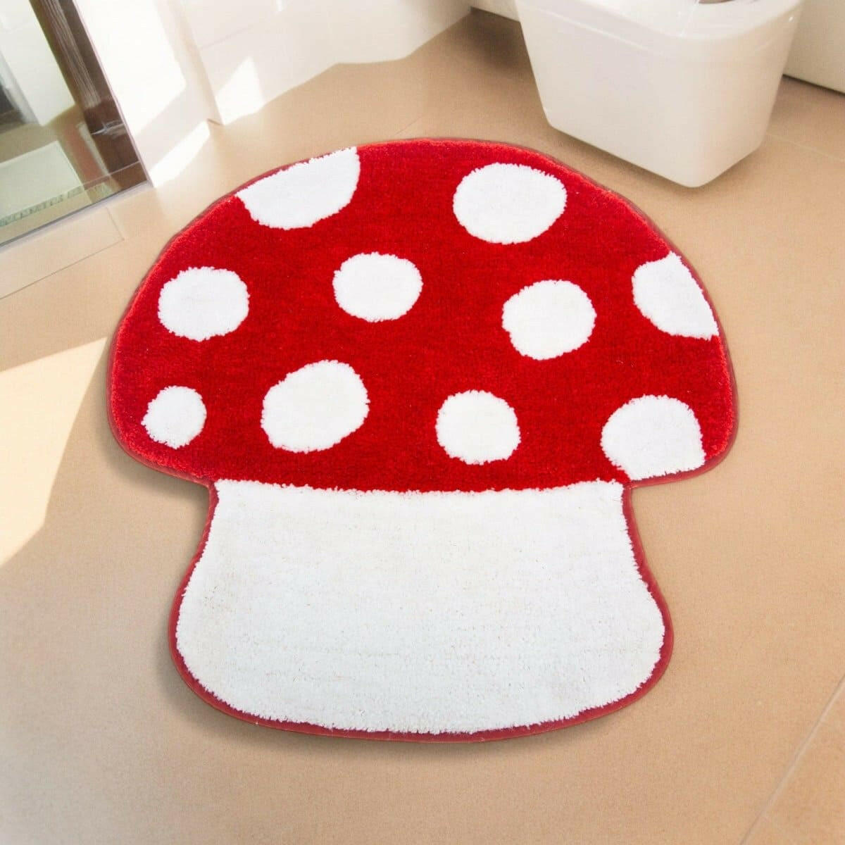 Red Mushroom Tufted Bath Mat - The Fashion Gift Shop Bath Mats & Rugs by Sass & Belle