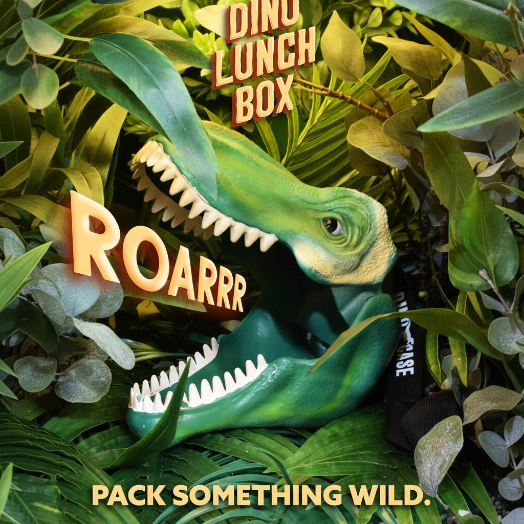 The Fashion Gift Shop: Dinosaur T Rex Lunch Box - Jurassic Dino Storage Case with Carry Handle by Luckies, Dinosaur Lunch Box