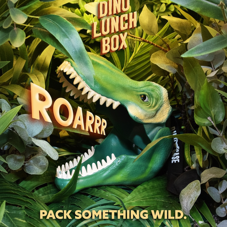 The Fashion Gift Shop: Dinosaur T Rex Lunch Box - Jurassic Dino Storage Case with Carry Handle by Luckies, Dinosaur Lunch Box