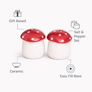 The Fashion Gift Shop: Mushroom Salt & Pepper Shakers Set | Cute Ceramic Tableware Gift | Kitchen Seasoning Shakers UK by The Dark Forest, Salt & Pepper Shakers
