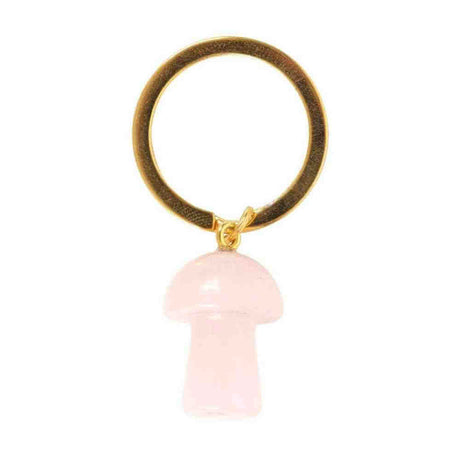The Fashion Gift Shop: Rose Quartz Crystal Mushroom Keyring for Healing Energy by Spirit of equinox, Bag Charms & Keyrings