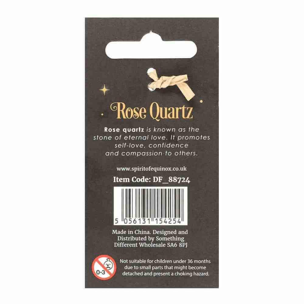 Rose Quartz Crystal Mushroom Keyring for Healing Energy by Spirit of equinox