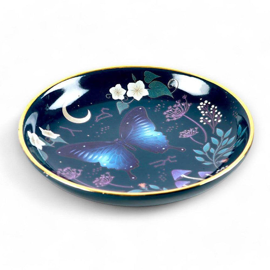 The Fashion Gift Shop: Round Midnight Moth Jewellery, Ring, Key Trinket Dish by Jones Home & Gifts, Jewellery Dish