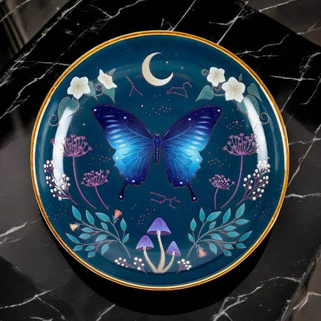 The Fashion Gift Shop: Round Midnight Moth Jewellery, Ring, Key Trinket Dish by Jones Home & Gifts, Jewellery Dish