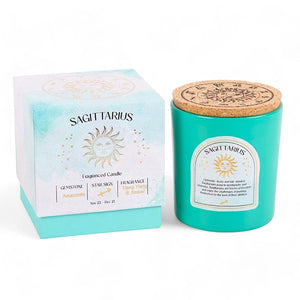 Sagittarius Ylang Ylang & Amber Gemstone Zodiac Candle - The Fashion Gift Shop Candles by Jones Home & Gifts