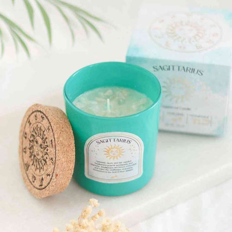 The Fashion Gift Shop: Sagittarius Ylang Ylang & Amber Gemstone Zodiac Candle by Jones Home & Gifts, Candles