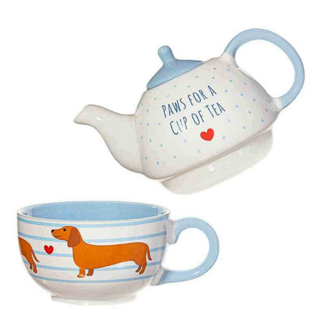 The Fashion Gift Shop: Sausage Dog Tea for One - Tea Pot and Cup Set by Sass and Belle, Teapots