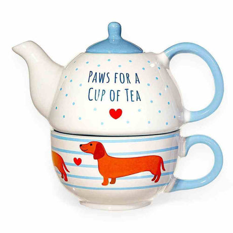 The Fashion Gift Shop: Sausage Dog Tea for One - Tea Pot and Cup Set by Sass and Belle, Teapots