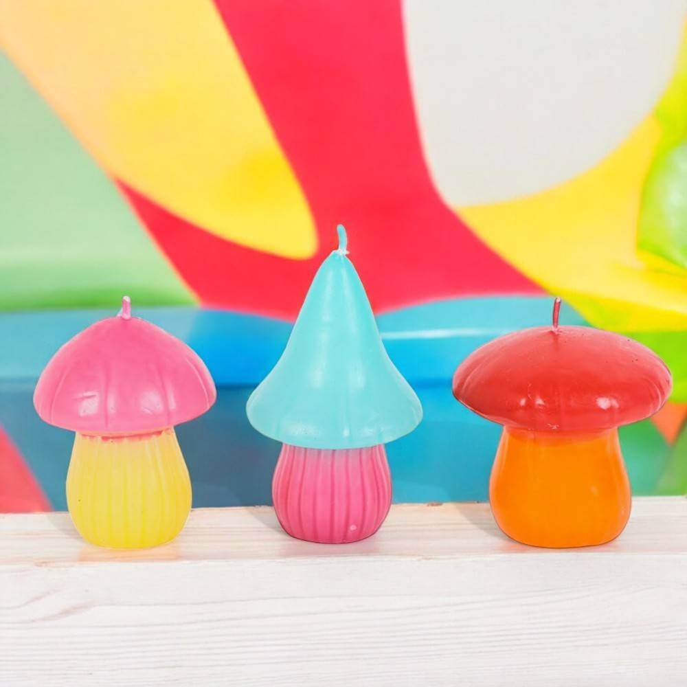 The Fashion Gift Shop: Set of 3 Mushroom Shaped Candles, Funky Fungi Candle Gift Box by Funky Fungi, Candles