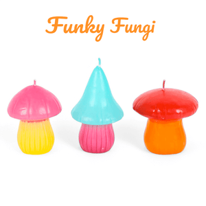 The Fashion Gift Shop: Set of 3 Mushroom Shaped Candles, Funky Fungi Candle Gift Box by Funky Fungi, Candles