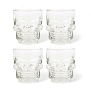The Fashion Gift Shop: Set of 4 Skull Shot Glasses, Skull Design, Halloween Gift Ware by Puckator, Shot Glasses