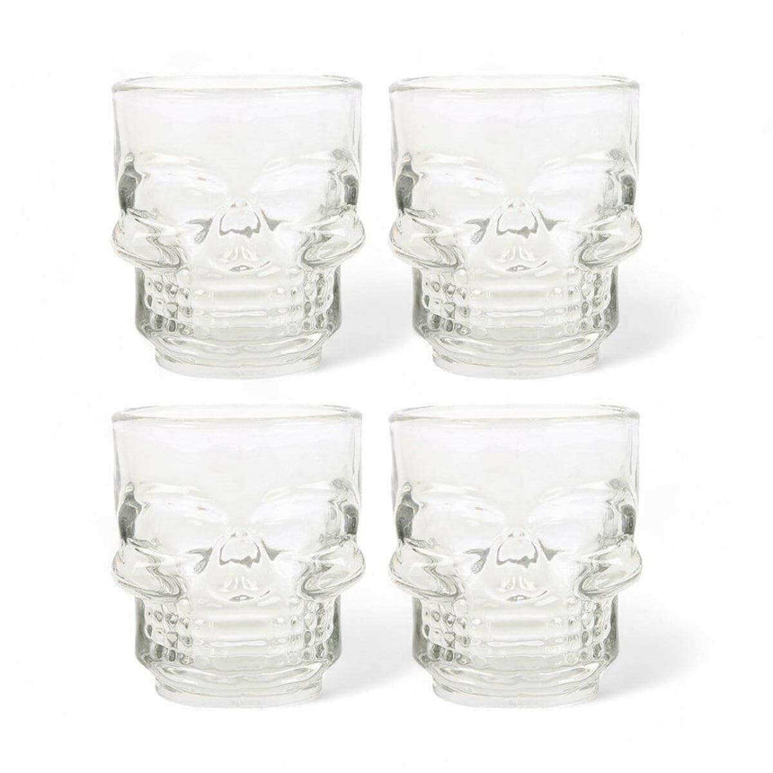 The Fashion Gift Shop: Set of 4 Skull Shot Glasses, Skull Design, Halloween Gift Ware by Puckator, Shot Glasses