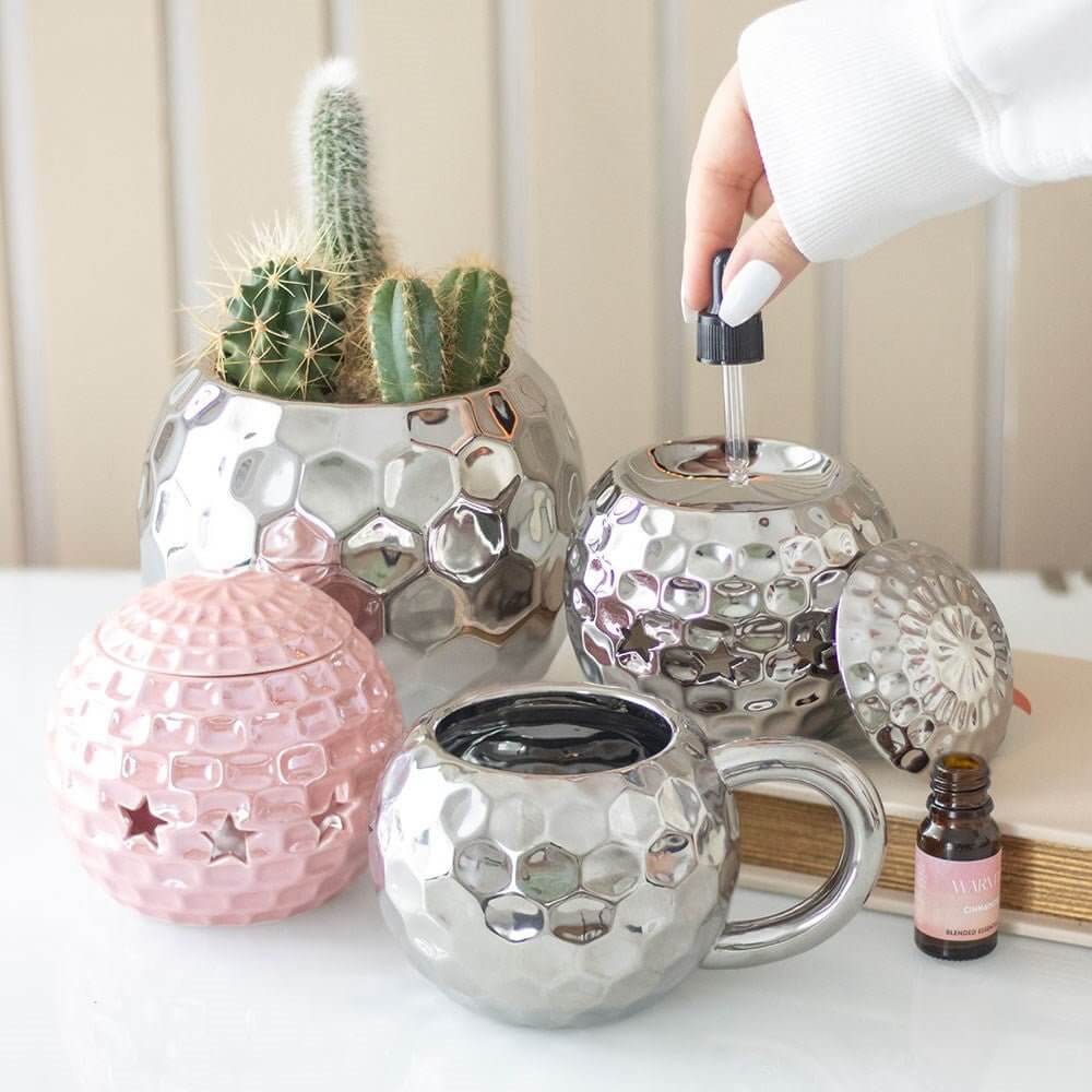 Silver Retro Sparkle Disco Ball Oil Burner, Retro Rodeo Collection by Jones Home & Gifts