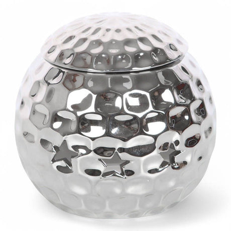The Fashion Gift Shop: Silver Retro Sparkle Disco Ball Oil Burner, Retro Rodeo Collection by Jones Home & Gifts, Oil Burner & Wax Melters