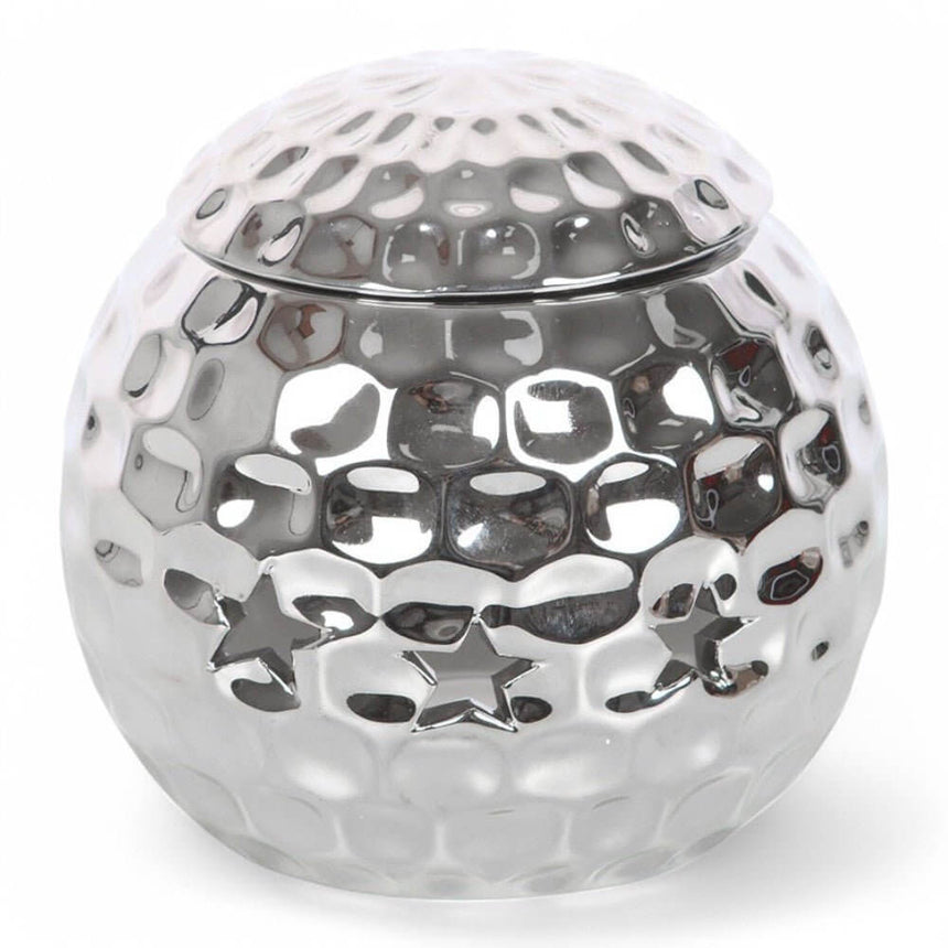 The Fashion Gift Shop: Silver Retro Sparkle Disco Ball Oil Burner, Retro Rodeo Collection by Jones Home & Gifts, Oil Burner & Wax Melters