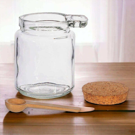 The Fashion Gift Shop: Small Jar With Cork Lid and Bamboo Spoon, Plastic Free, Reusable by Sass and Belle, Food Storage Accessories