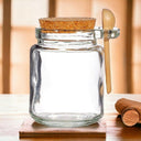Small Jar With Cork Lid and Bamboo Spoon, Plastic Free, Reusable