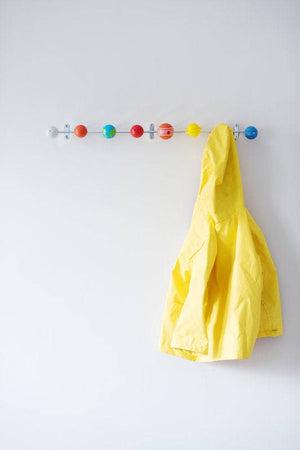 The Fashion Gift Shop: Solar System Hooks, Solid Metal Coat Rack with Colourful Wooden Planets by SuckUK, Coat & Hat Racks