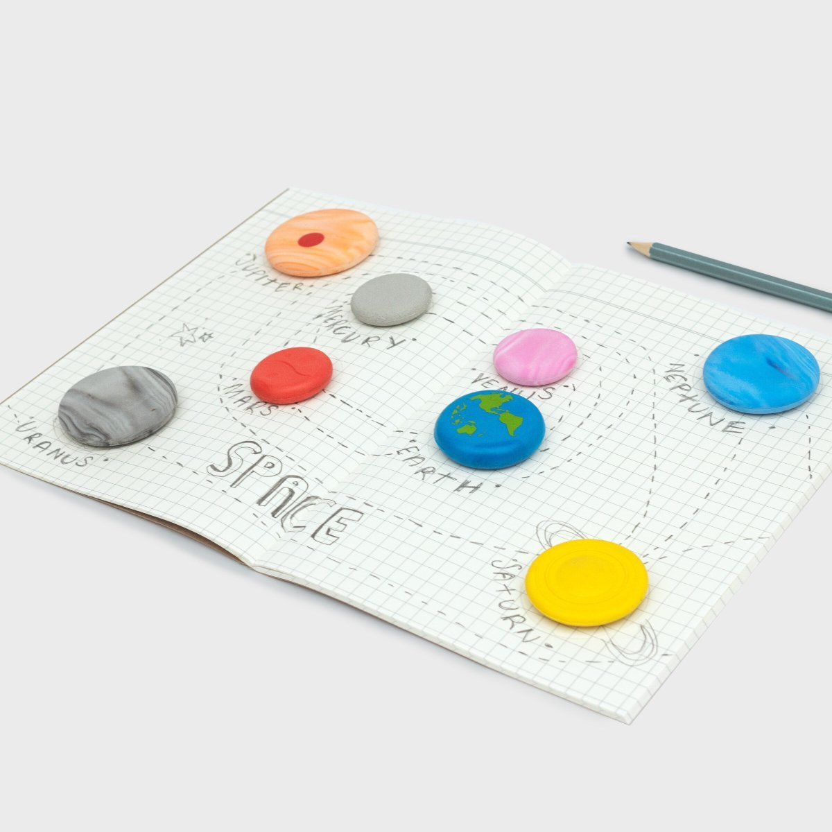 Solar System Planets Transformed into 8 Erasers - The Fashion Gift Shop by SuckUK
