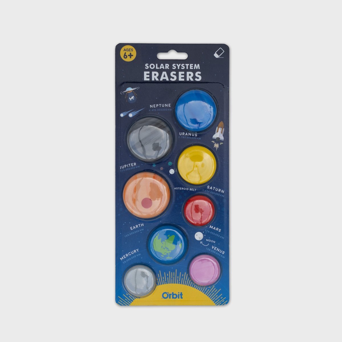 Solar System Planets Transformed into 8 Erasers - The Fashion Gift Shop by SuckUK