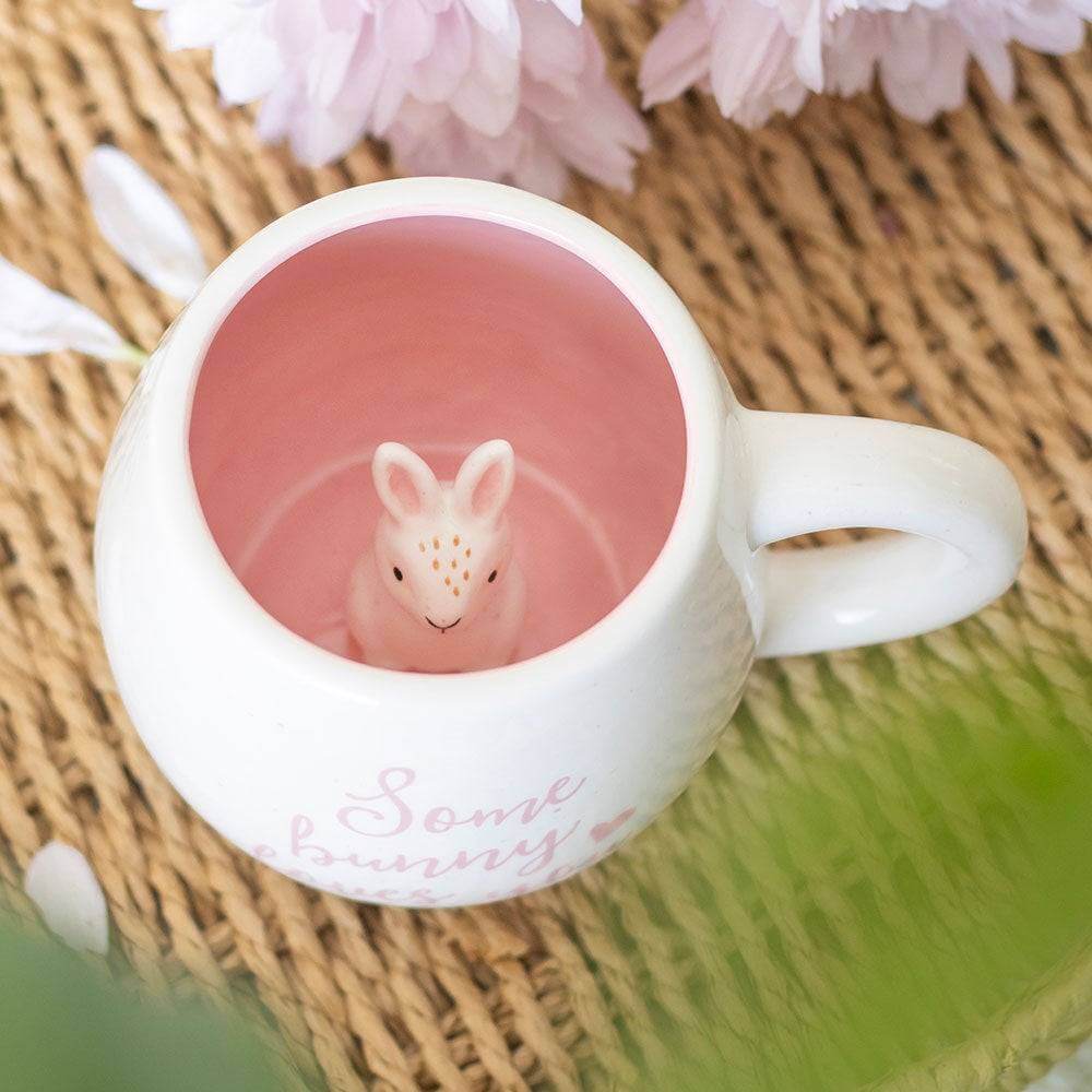 The Fashion Gift Shop: Some Bunny Loves You Surprise Mug, Peekaboo, 500ml capacity. by Jones Home & Gifts, Mugs and Cups