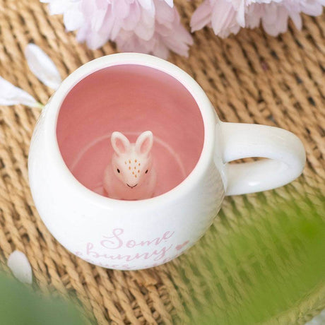 The Fashion Gift Shop: Some Bunny Loves You Surprise Mug, Peekaboo, 500ml capacity. by Jones Home & Gifts, Mugs and Cups