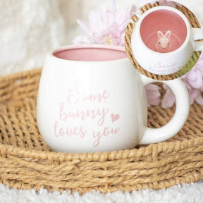 The Fashion Gift Shop: Some Bunny Loves You Surprise Mug, Peekaboo, 500ml capacity. by Jones Home & Gifts, Mugs and Cups
