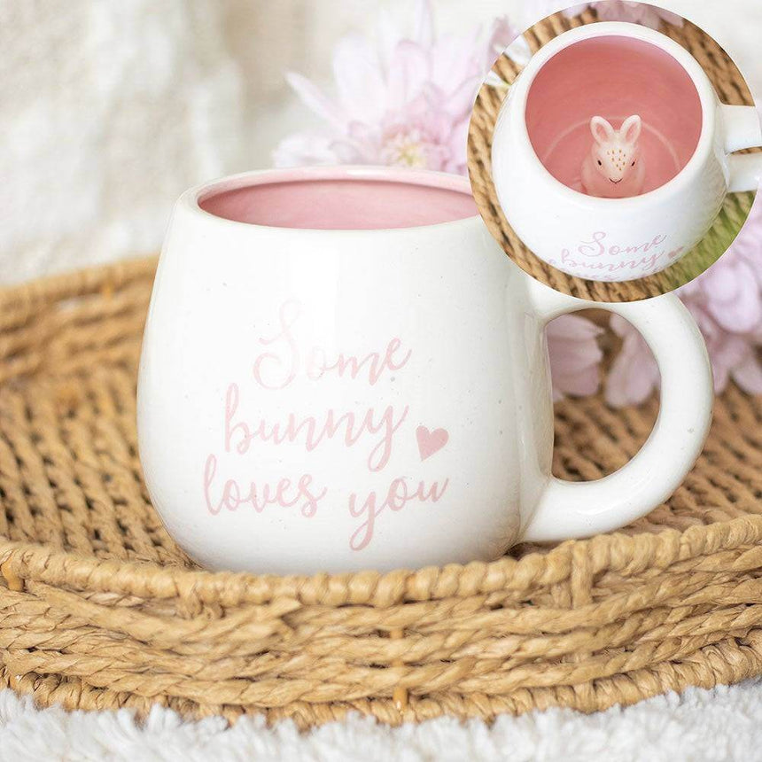 The Fashion Gift Shop: Some Bunny Loves You Surprise Mug, Peekaboo, 500ml capacity. by Jones Home & Gifts, Mugs and Cups