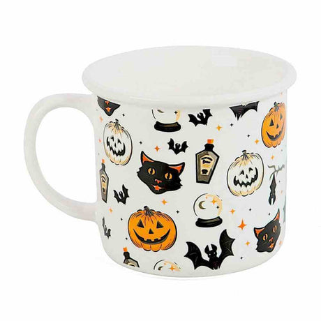 The Fashion Gift Shop: Halloween Spooky Season Vintage Inspired Enamel Mug by Spirit of equinox, Mugs and Cups
