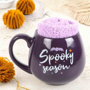 Spooky Season Mug and Lilac Socks Set for Cozy Nights by Spirit of equinox