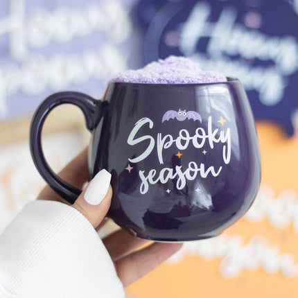 Spooky Season Mug and Lilac Socks Set - Mugs and Cups by Spirit of equinox