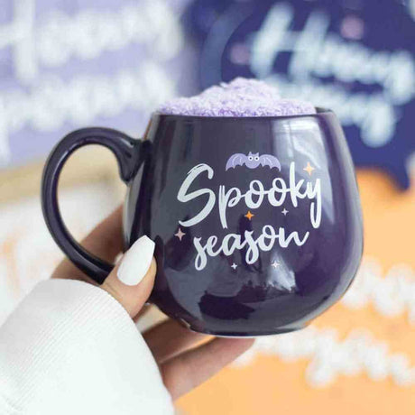 The Fashion Gift Shop: Spooky Season Mug and Lilac Socks Set for Cozy Nights by Spirit of equinox, Mugs and Cups
