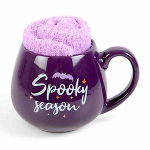 The Fashion Gift Shop: Spooky Season Mug and Lilac Socks Set for Cozy Nights by Spirit of equinox, Mugs and Cups