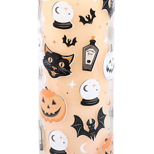 Spooky Spiced Pumpkin Tube Candle, Retro Cat and Pumpkin Print - The Fashion Gift Shop Candles by Temerity Jones London