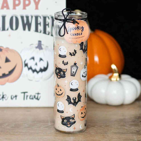 The Fashion Gift Shop: Spooky Spiced Pumpkin Tube Candle, Retro Cat and Pumpkin Print by Temerity Jones London, Candles