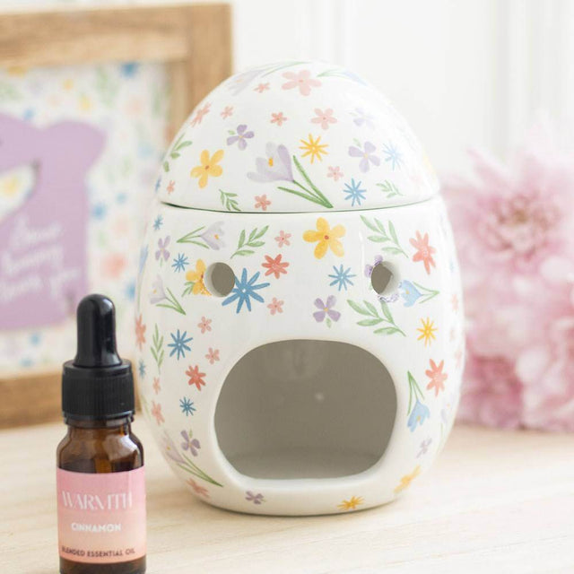 The Fashion Gift Shop: Spring Floral Print Egg - Shaped Oil Burner and Wax Warmer by Jones Home & Gifts, Oil Burner & Wax Melters