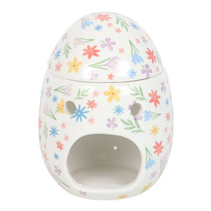 The Fashion Gift Shop: Spring Floral Print Egg - Shaped Oil Burner and Wax Warmer by Jones Home & Gifts, Oil Burner & Wax Melters