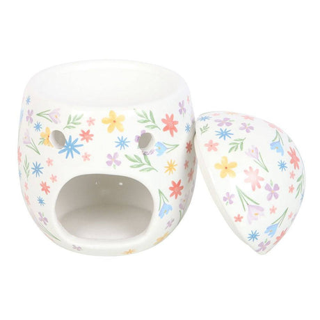 The Fashion Gift Shop: Spring Floral Print Egg - Shaped Oil Burner and Wax Warmer by Jones Home & Gifts, Oil Burner & Wax Melters