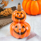 Stacked Pumpkins Backflow Incense Burner, Halloween Decor.