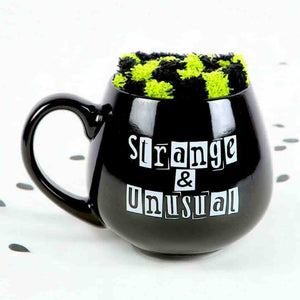 The Fashion Gift Shop: Strange & Unusual Black Mug and Socks Gift Set for Quirky Souls by Spirit of equinox, Mugs and Cups