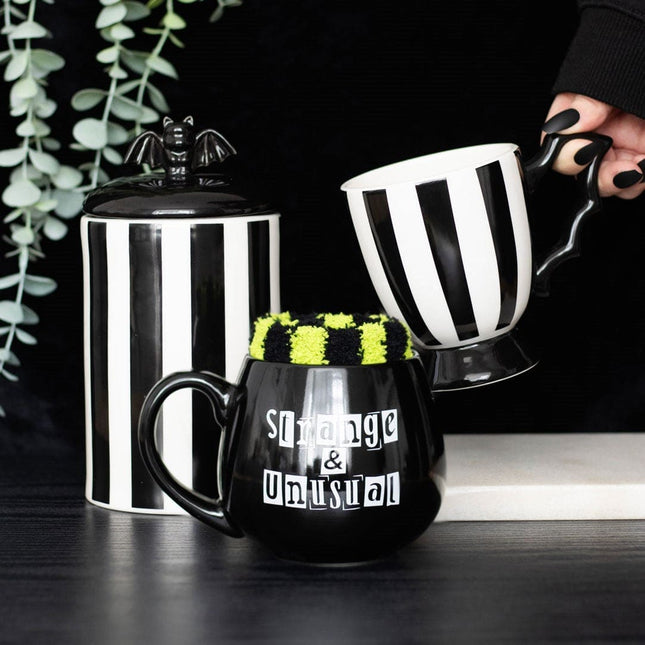 Strange & Unusual Black Mug and Socks Gift Set - Mugs and Cups by Spirit of equinox