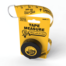 Auto-lock tape measure in yellow packaging, retractable tape with 3m fun-facts