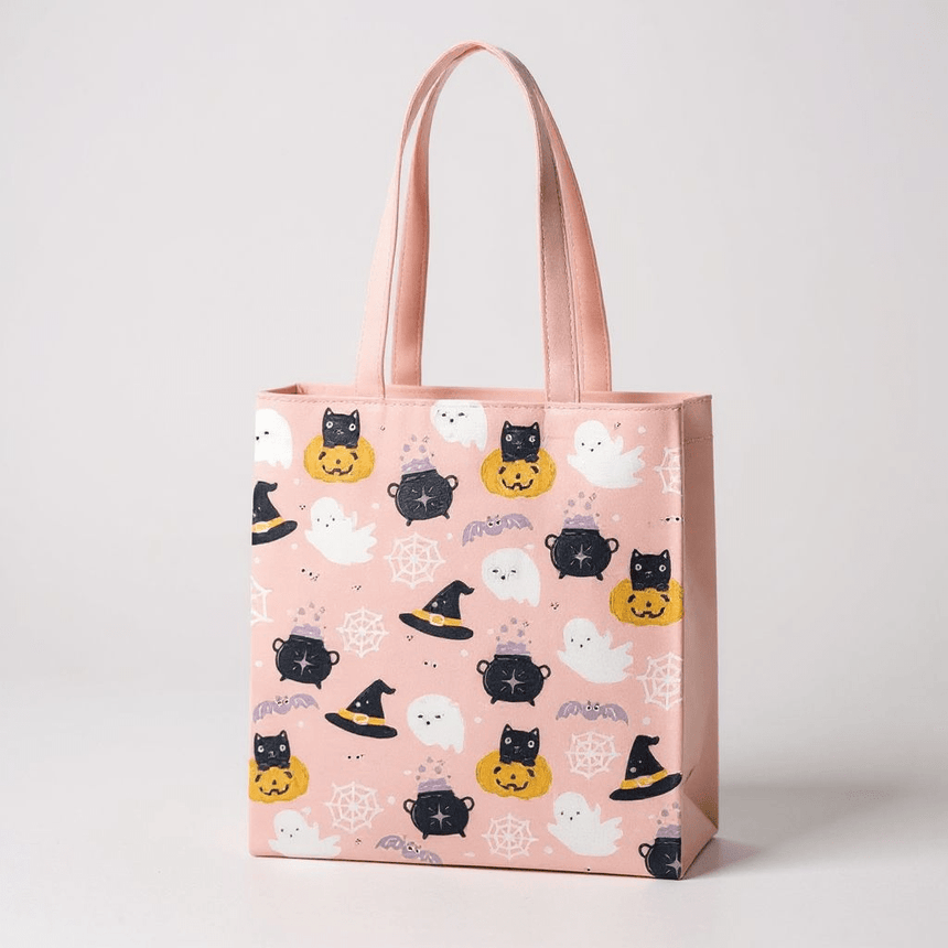 The Fashion Gift Shop: Adorable Halloween Ghost and Pumpkin Print Poly - Cotton Tote Bag. by Spirit of equinox, Lunch Boxes & Totes