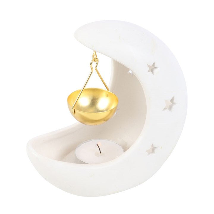 The Fashion Gift Shop: Black Crescent Moon Hanging Oil Burner for Home Decor by Spirit of equinox, Oil Burner & Wax Melters