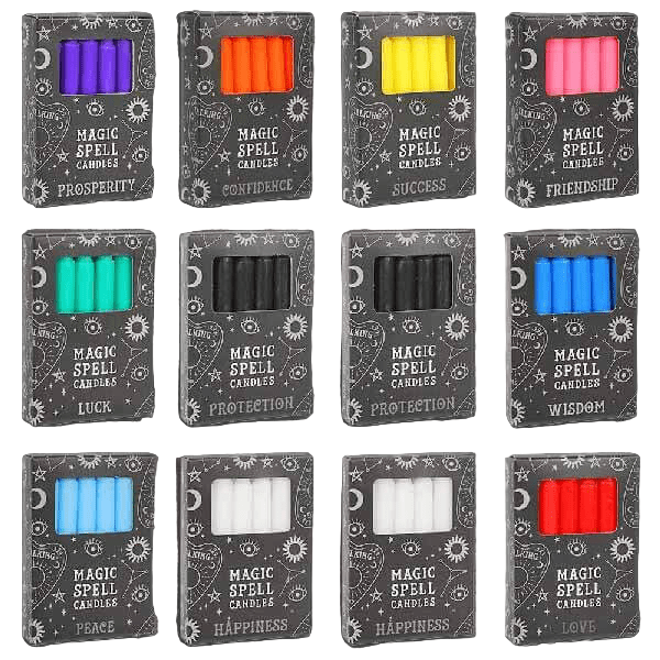 Casting Spell Candles Box of 12 for Manifesting Solid Colours by Spirit of equinox