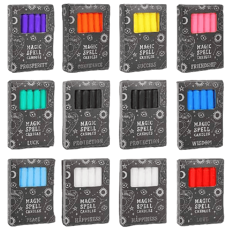 The Fashion Gift Shop: Casting Spell Candles Box of 12 for Manifesting Solid Colours by Spirit of equinox, Candles