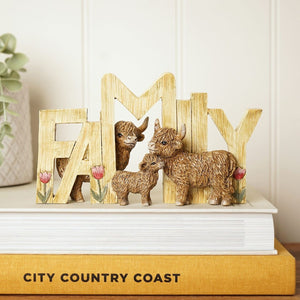 Country Living Highland Cow “Family” Plaque by Country Living