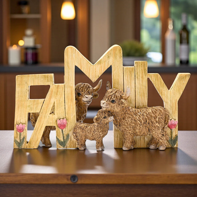 Country Living Highland Cow “Family” Plaque by Country Living