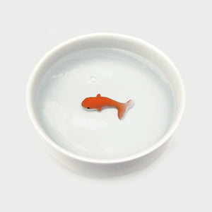 Goldfish Trick Water Bowl for Cats, Novelty Ceramic Cat Water Dish by SuckUK