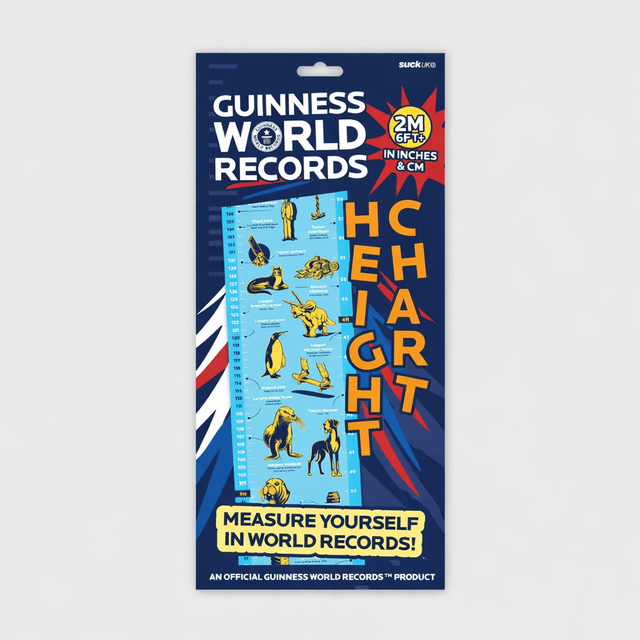 The Fashion Gift Shop: Guinness World Records Height Chart – Kids Wall Growth Chart Gift (2m / 6ft+) by The Fashion Gift Shop , Children’s Growth Charts